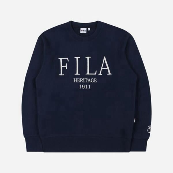 Moletons Fila Homem Azul Marinho - Fila Heritage Embroidered Portugal Lisboa,RCPK-20645